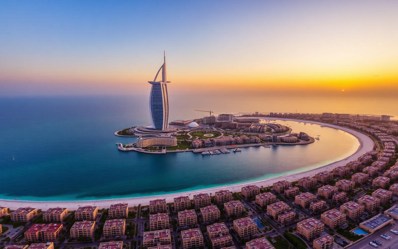 Palm Jumeirah at sunset